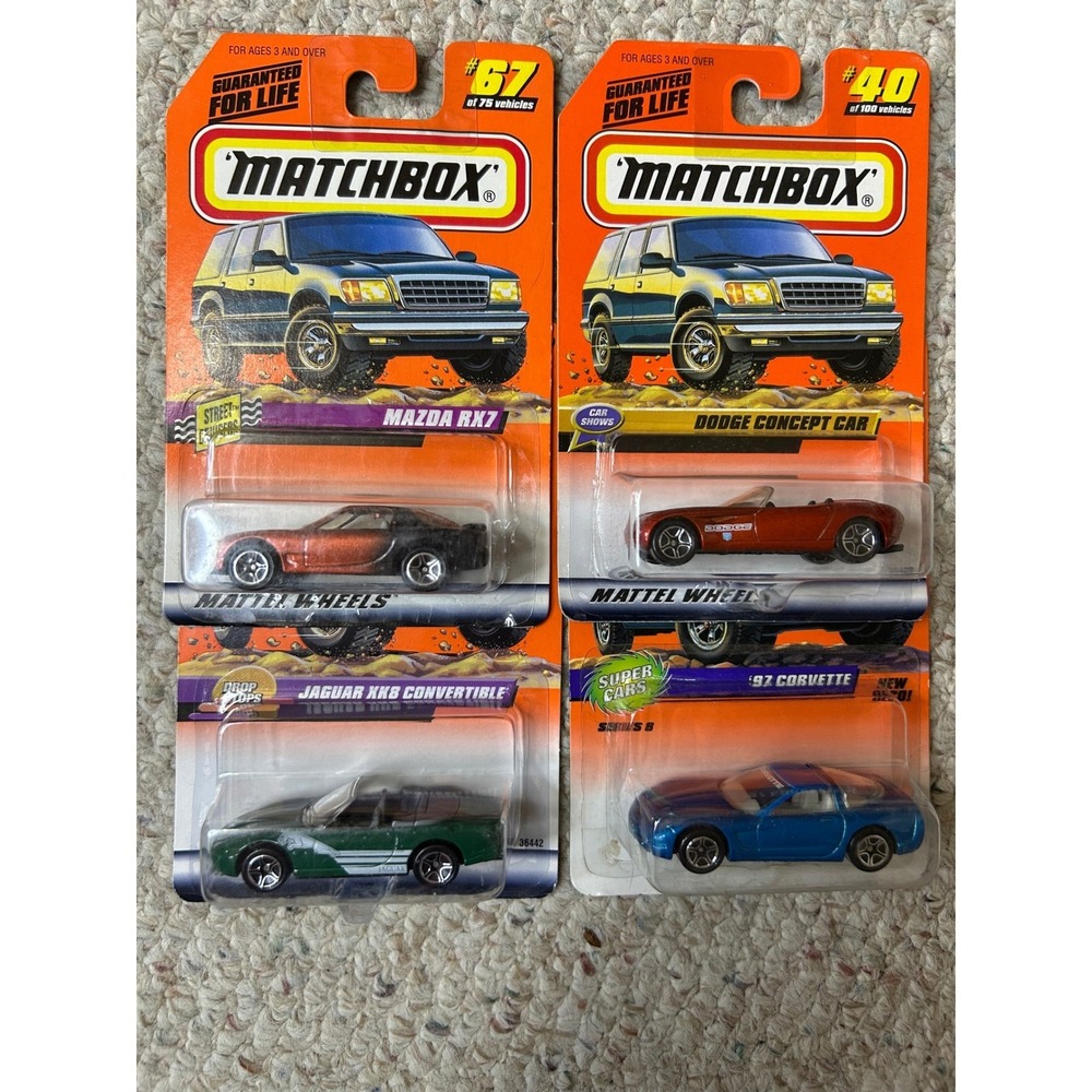 Matchbox Super Cars Mazda RX7 Dodge Concept Corvette Jaguar XJS‎ Lot of 4